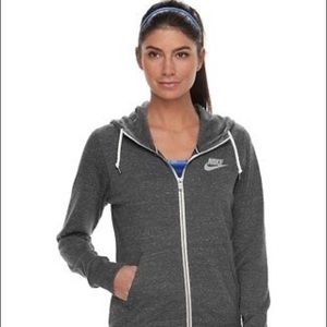 Grey Nike Zip Up Hoodie Sweater